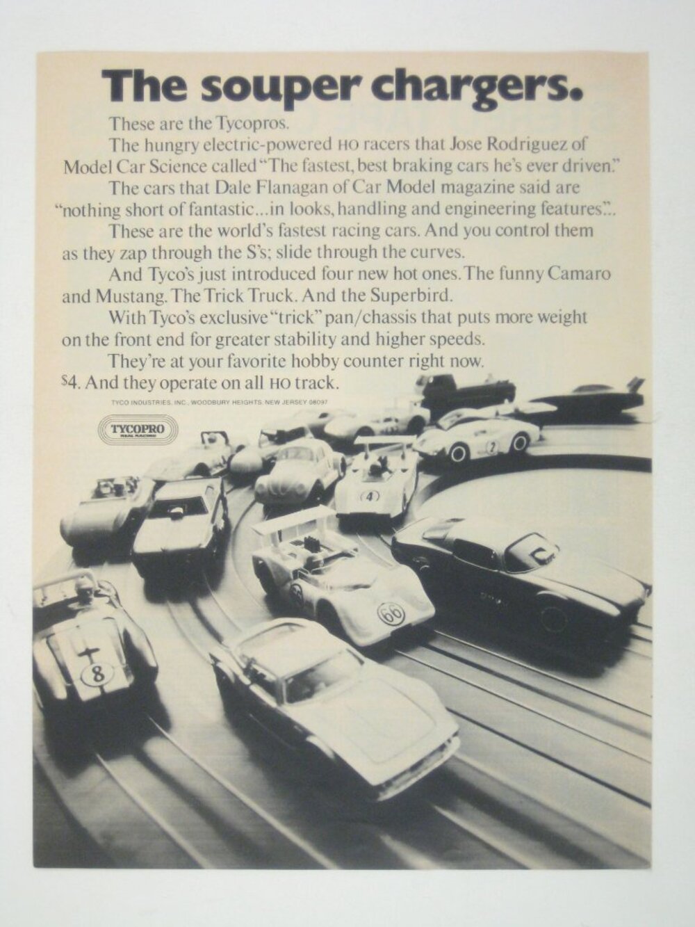 Tycopro HO Slot Cars Racing Ad 1970s Vintage Print Advertisement Toy
